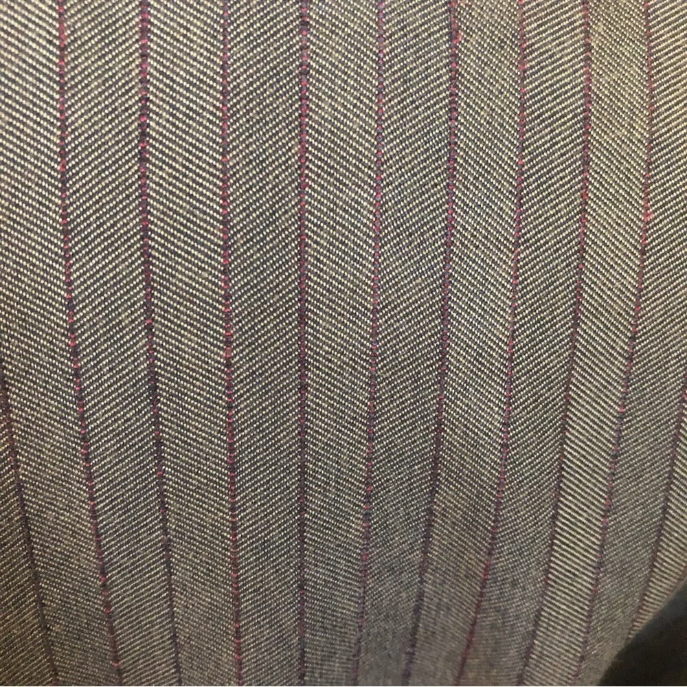 Mrs.Pepper Green Herringbone red pinstripe coat w/buttons & 3/4sleeves SizeLarge
